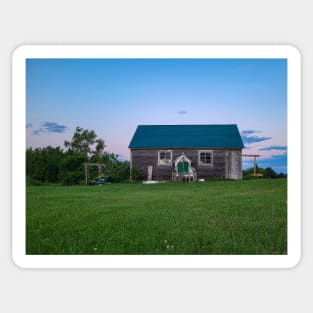 Chicken Coop in Field at Sunrise Photography V1 Sticker